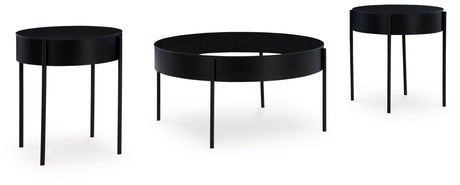 Ardoline Black Table (Set of 3) by Ashley at Eve Furniture