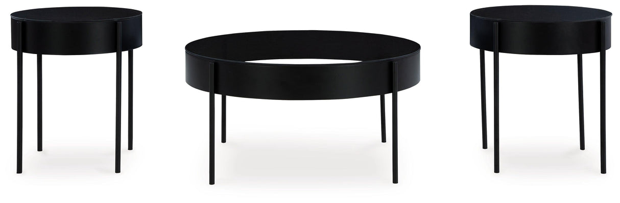 Ardoline Black Table (Set of 3) by Ashley at Eve Furniture