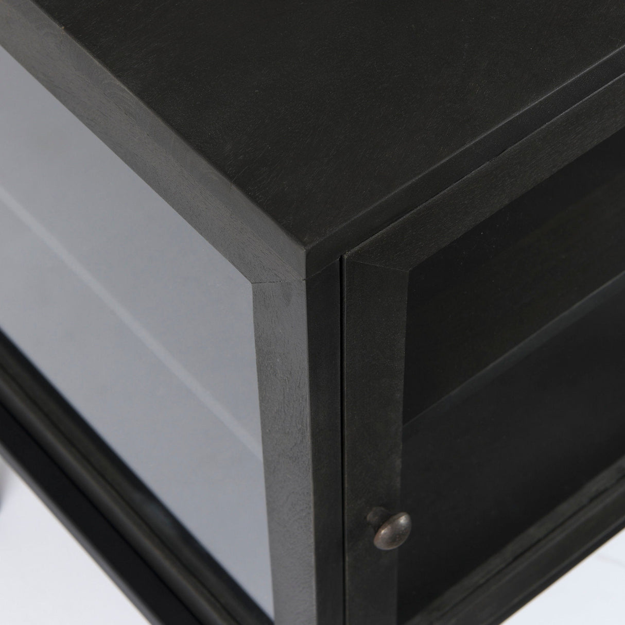 Arelius 20L x 18W x 26H Black-Brown Wood W/ Black Metal Frame End/Side Table by Mercana at Eve Furniture