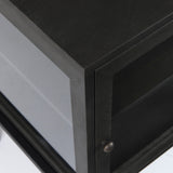 Arelius 20L x 18W x 26H Black-Brown Wood W/ Black Metal Frame End/Side Table by Mercana at Eve Furniture