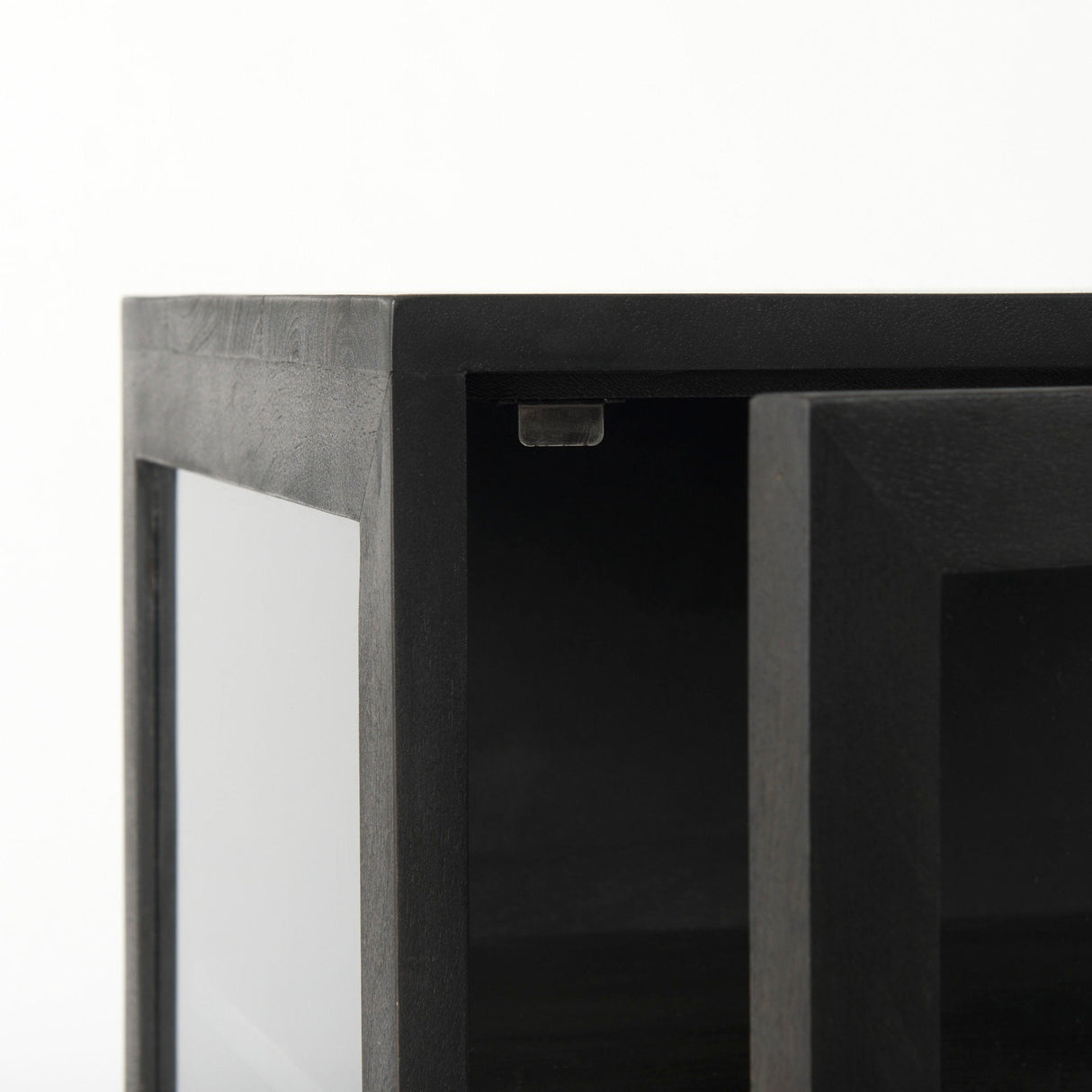 Arelius 20L x 18W x 26H Black-Brown Wood W/ Black Metal Frame End/Side Table by Mercana at Eve Furniture
