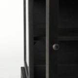 Arelius 20L x 18W x 26H Black-Brown Wood W/ Black Metal Frame End/Side Table by Mercana at Eve Furniture