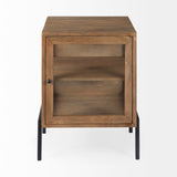 Arelius 20L x 18W x 26H Light Brown Wood W/ Black Metal Frame End/Side Table by Mercana at Eve Furniture