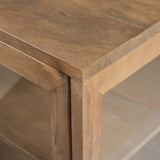 Arelius 20L x 18W x 26H Light Brown Wood W/ Black Metal Frame End/Side Table by Mercana at Eve Furniture