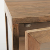 Arelius 20L x 18W x 26H Light Brown Wood W/ Black Metal Frame End/Side Table by Mercana at Eve Furniture
