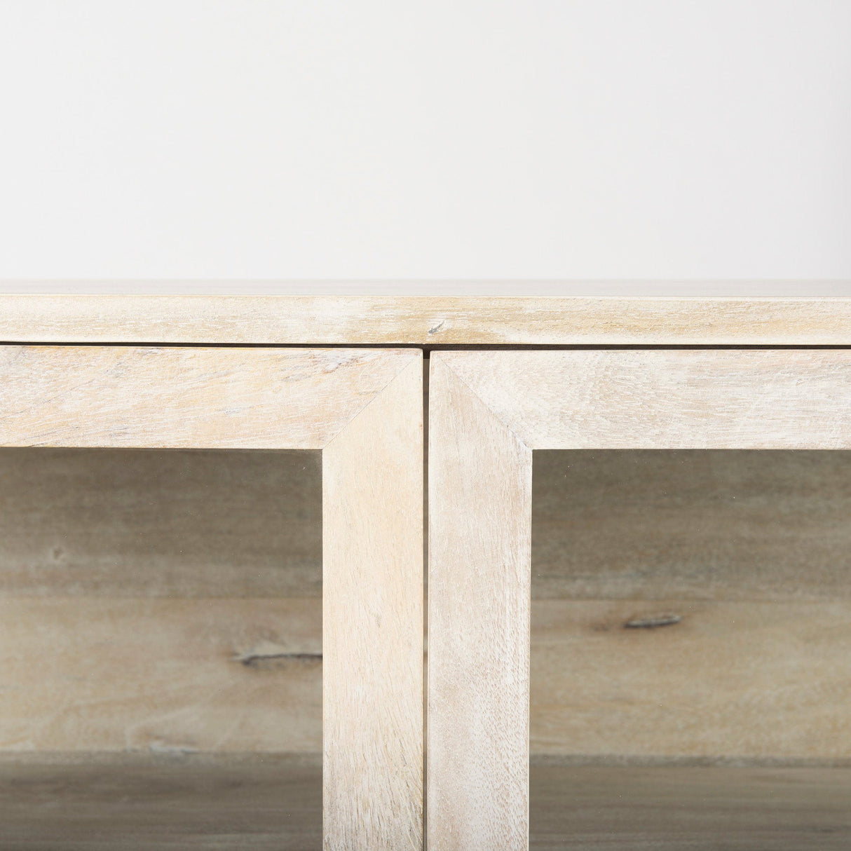 Arelius 36L x 18W x 32H White Wood, Gold Metal Base w/ 2 Glass Doors Accent Cabinet by Mercana at Eve Furniture