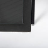 Arelius 42"L Rectangular Glass-Top Black-Brown Wood w/ Black Metal Base Display Coffee Table by Mercana at Eve Furniture