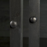 Arelius Black-Brown Wood W/ Black Metal Base Display Cabinet by Mercana at Eve Furniture