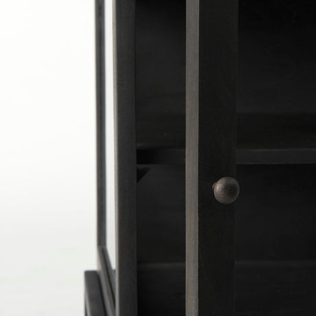 Arelius Black-Brown Wood W/ Black Metal Frame End/Side Table by Mercana at Eve Furniture