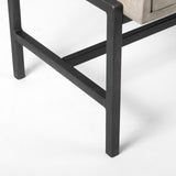 Arelius Gray Wood, Black Metal Base w/ 2 Glass Doors Accent Cabinet by Mercana at Eve Furniture