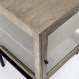 Arelius Gray Wood W/ Black Metal Frame End/Side Table by Mercana at Eve Furniture