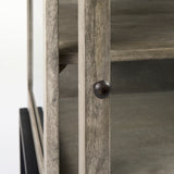 Arelius Gray Wood W/ Black Metal Frame End/Side Table by Mercana at Eve Furniture