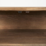 Arelius Light Brown Wood, Black Metal Base w/ 2 Glass Doors Accent Cabinet by Mercana at Eve Furniture