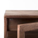 Arelius Medium Brown Wood W/ Black Metal Frame End/Side Table by Mercana at Eve Furniture