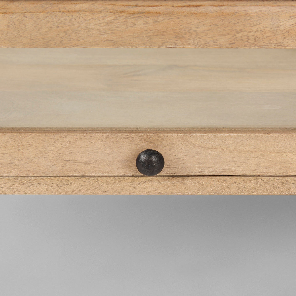 Arelius Rectangular Light Brown Wood w/ Black Metal Base Display Coffee Table by Mercana at Eve Furniture