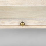 Arelius Square Glass-Top White Wood w/ Gold Metal Base Display Coffee Table by Mercana at Eve Furniture