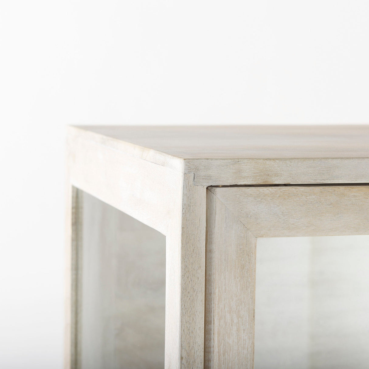 Arelius White Wood W/ Gold Metal Base Display Cabinet by Mercana at Eve Furniture