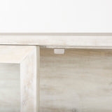 Arelius White Wood W/ Gold Metal Base Display Cabinet by Mercana at Eve Furniture