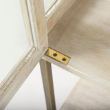 Arelius White Wood W/ Gold Metal Base Display Cabinet by Mercana at Eve Furniture