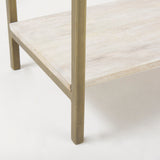 Arelius White Wood W/ Gold Metal Base Display Cabinet by Mercana at Eve Furniture
