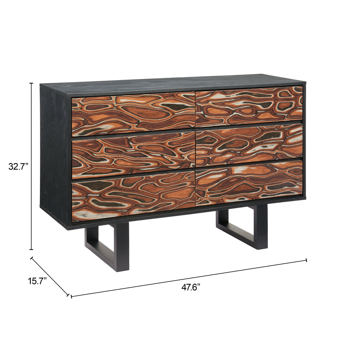 Aremi Brown & Black Dresser by Zuomod at Eve Furniture