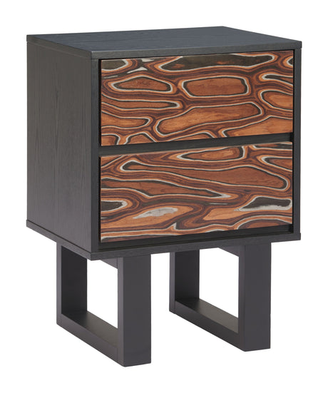 Aremi Brown & Black Nightstand by Zuomod at Eve Furniture