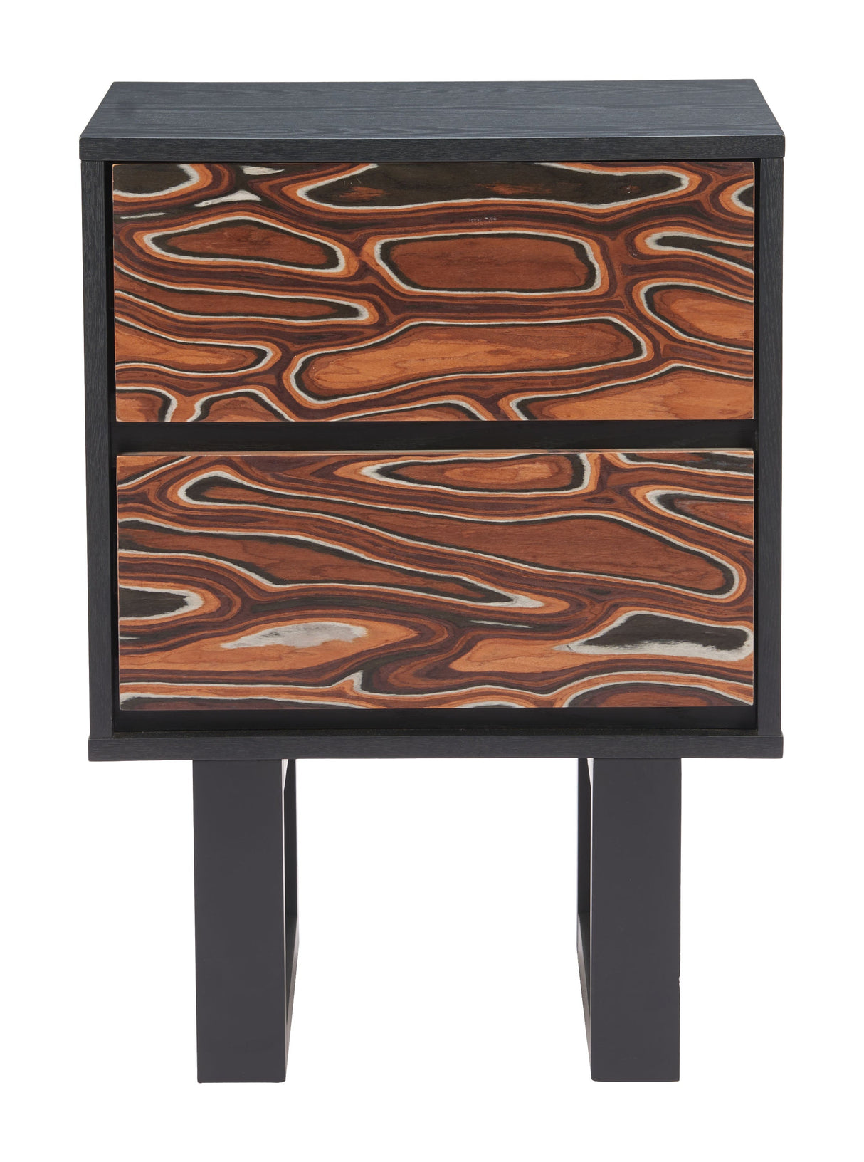 Aremi Brown & Black Nightstand by Zuomod at Eve Furniture