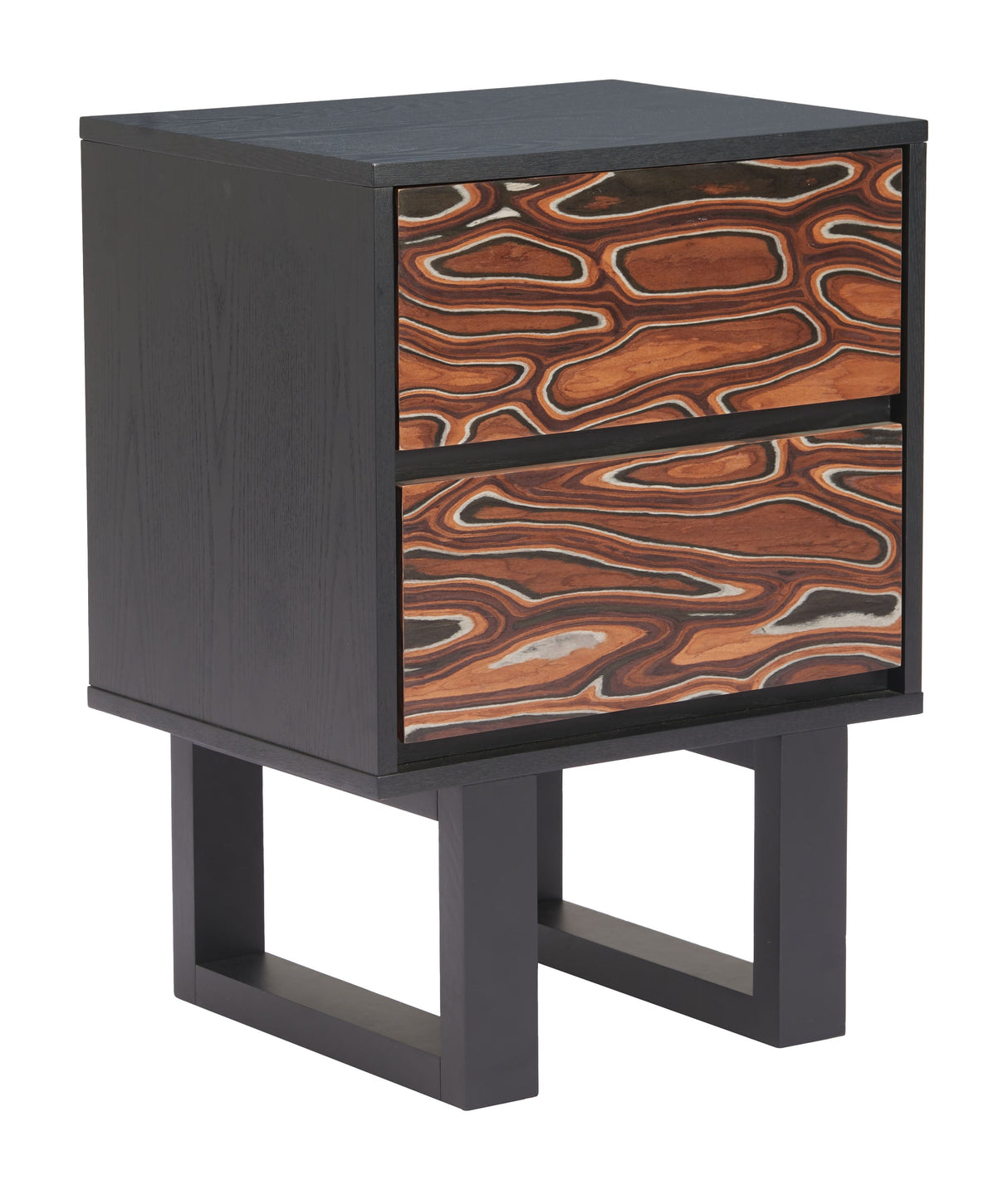 Aremi Brown & Black Nightstand by Zuomod at Eve Furniture