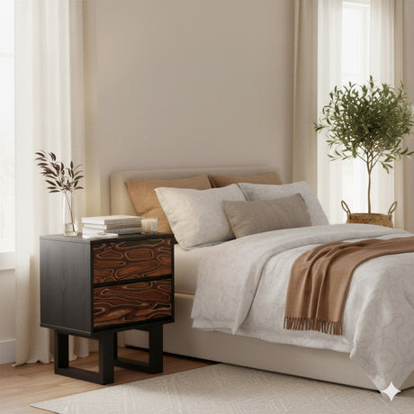 Aremi Brown & Black Nightstand by Zuomod at Eve Furniture