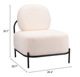 Arendal Vanilla Accent Chair by Zuomod at Eve Furniture