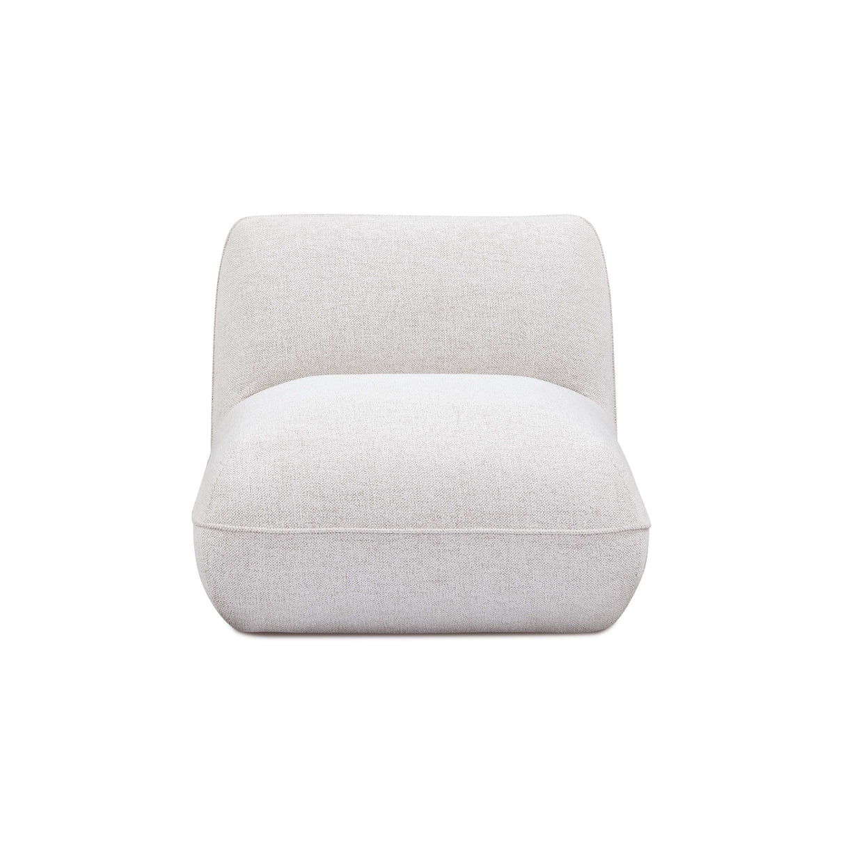 Arezaa Stone White Contract-Grade Basketweave Chenille Armless Chair by TOV Furniture at Eve Furniture