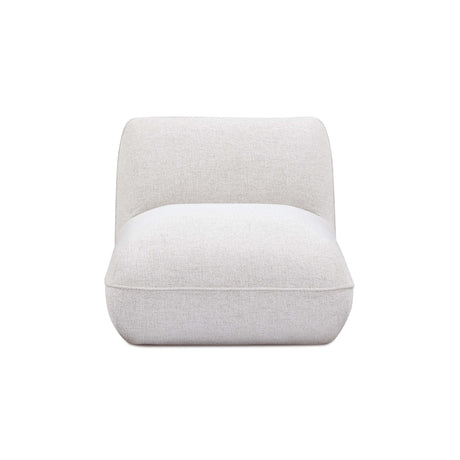 Arezaa Stone White Contract-Grade Basketweave Chenille Armless Chair by TOV Furniture at Eve Furniture