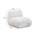 Arezaa Stone White Contract-Grade Basketweave Chenille Armless Chair by TOV Furniture at Eve Furniture