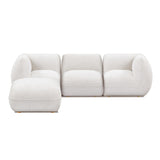 Arezza 4-Piece Stone White Contract-Grade Basketweave Chenille Modular Sectional by TOV Furniture at Eve Furniture