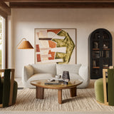 Arezza 80" Stone White Contract-Grade Basketweave Chenille Modular Loveseat by TOV Furniture at Eve Furniture
