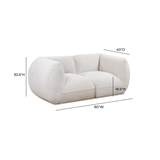 Arezza 80" Stone White Contract-Grade Basketweave Chenille Modular Loveseat by TOV Furniture at Eve Furniture