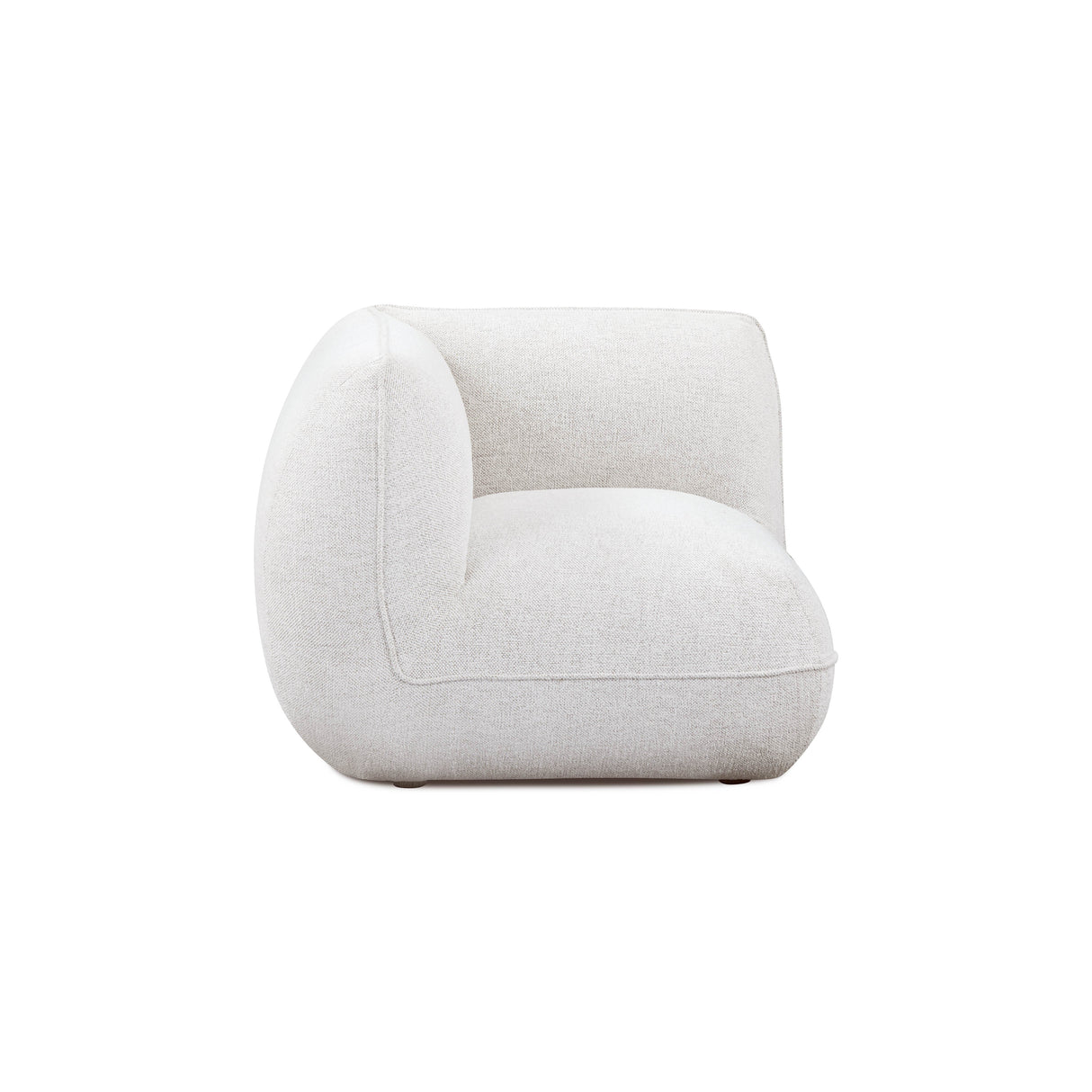 Arezza Stone White Contract-Grade Basketweave Chenille Corner Chair by TOV Furniture at Eve Furniture