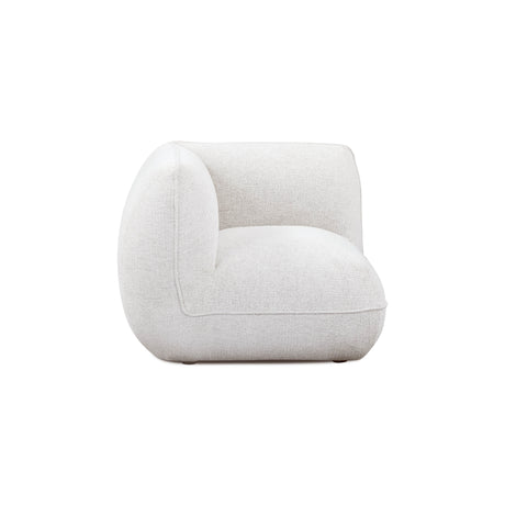 Arezza Stone White Contract-Grade Basketweave Chenille Corner Chair by TOV Furniture at Eve Furniture