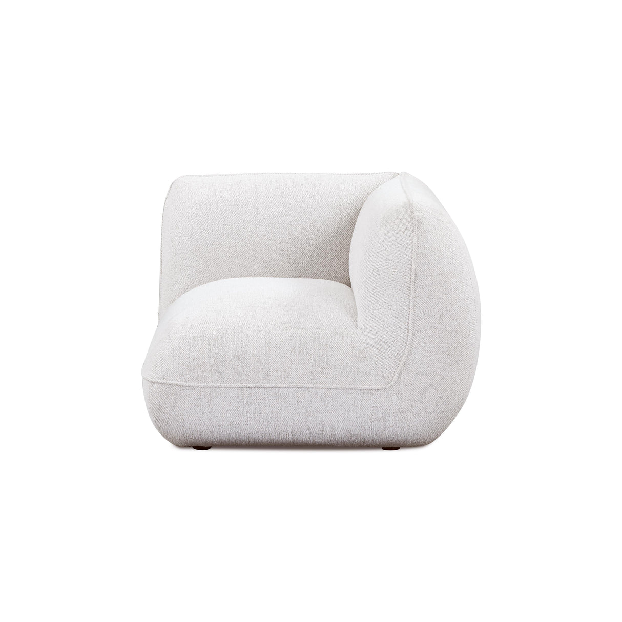 Arezza Stone White Contract-Grade Basketweave Chenille Corner Chair by TOV Furniture at Eve Furniture