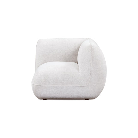 Arezza Stone White Contract-Grade Basketweave Chenille Corner Chair by TOV Furniture at Eve Furniture