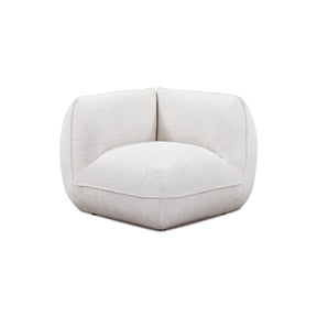 Arezza Stone White Contract-Grade Basketweave Chenille Corner Chair by TOV Furniture at Eve Furniture
