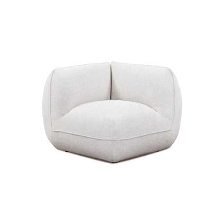 Arezza Stone White Contract-Grade Basketweave Chenille Corner Chair by TOV Furniture at Eve Furniture