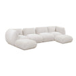 Arezza Stone White Contract-Grade Basketweave Chenille Modular U-Chaise Sectional by TOV Furniture at Eve Furniture