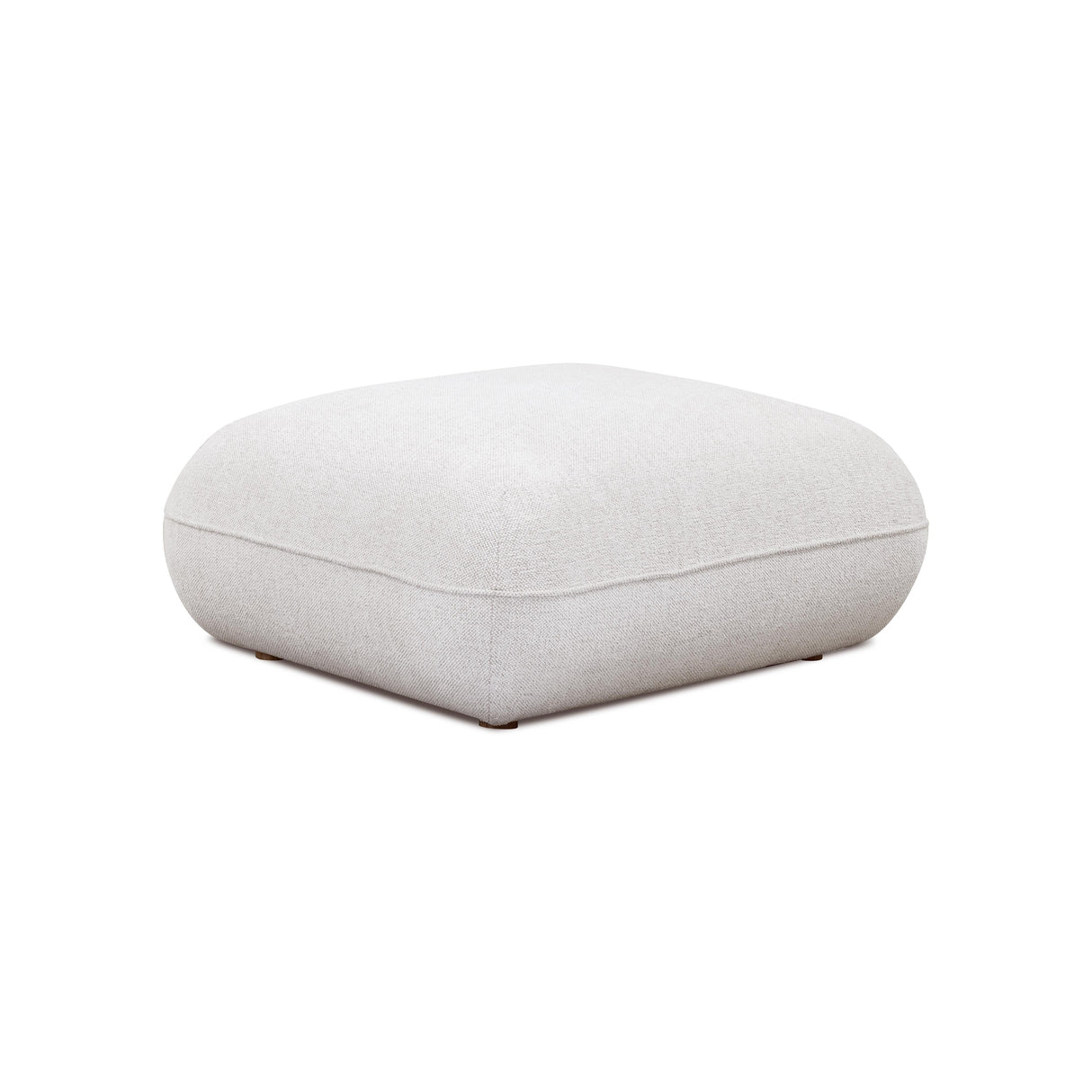 Arezza Stone White Contract-Grade Basketweave Chenille Ottoman by TOV Furniture at Eve Furniture