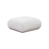 Arezza Stone White Contract-Grade Basketweave Chenille Ottoman by TOV Furniture at Eve Furniture