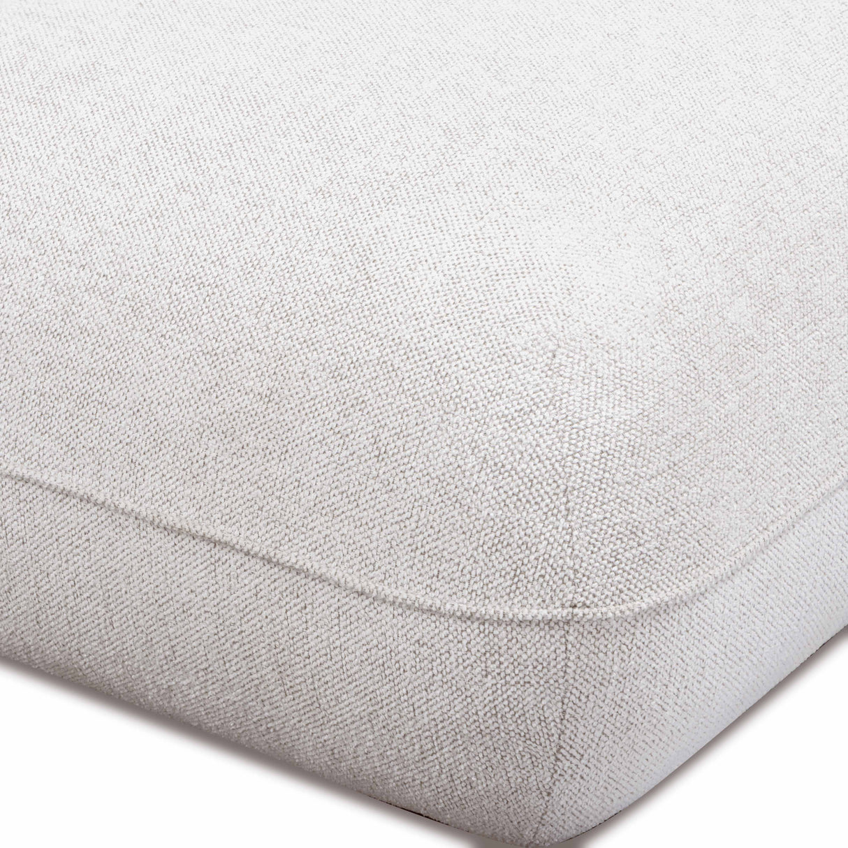 Arezza Stone White Contract-Grade Basketweave Chenille Ottoman by TOV Furniture at Eve Furniture