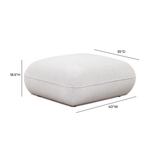 Arezza Stone White Contract-Grade Basketweave Chenille Ottoman by TOV Furniture at Eve Furniture