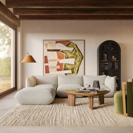 Arezza Stone White Contract-Grade Basketweave Chenille Ottoman by TOV Furniture at Eve Furniture