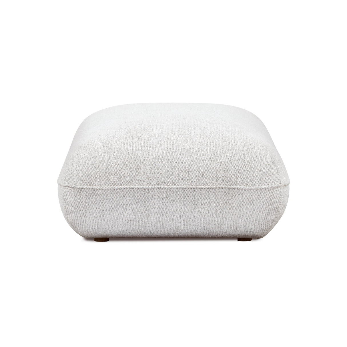 Arezza Stone White Contract-Grade Basketweave Chenille Ottoman by TOV Furniture at Eve Furniture