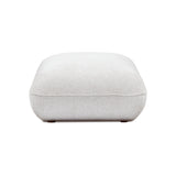 Arezza Stone White Contract-Grade Basketweave Chenille Ottoman by TOV Furniture at Eve Furniture